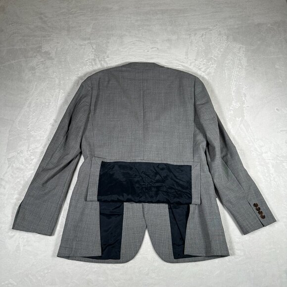 J. Crew Blazer Men Size 42L Gray 100% Wool Voyager Thompson Two Button B8632 EUC - Picture 7 of 11